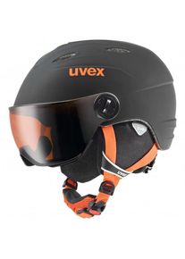 Uvex Visor Pro Skihelm Kinder Ski alpin, Freeride (Gr 54-56 cm |schwarz/grau)