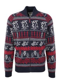 maloja, Herren Pullover 'DuengM.', Dunkelblau / Hellrot / Wei&szlig;
