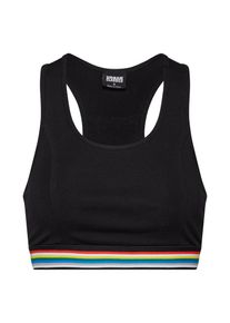 Urban Classics, Damen Top 'Ladies Multicolor Taped Bra', Schwarz