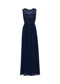 UNIQUE, Damen Abendkleid mit Spitzenoberteil, Navy