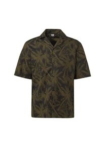 Urban Classics, Herren Hemd 'Pattern Resort Shirt', Oliv / Schwarz