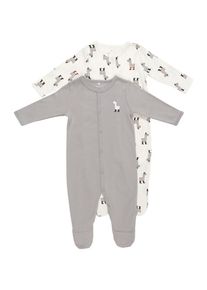 name it, Strampler, Grau / Naturwei&szlig;