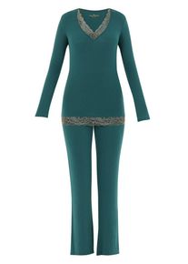 Palmers, Damen Pyjama 'Flowers', Gr&uuml;n