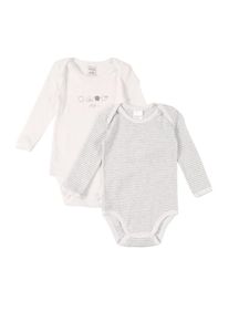 Schiesser, Baby-Body, Hellgrau / Weiß