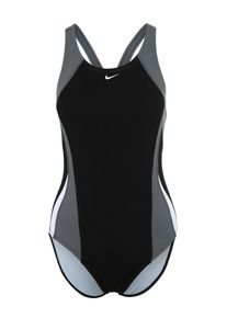 Nike Swim, Damen Badeanzug 'FAST BACK ONE PIECE', Grau / Schwarz / Wei&szlig;