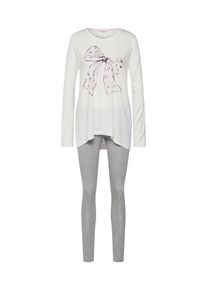 Esprit, Damen Pyjama 'FLORY CAS NW', Grau / Offwhite