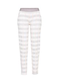 Skiny, Damen 'Sleep & Dream' Hose lang, Hellgrau / Wei&szlig;