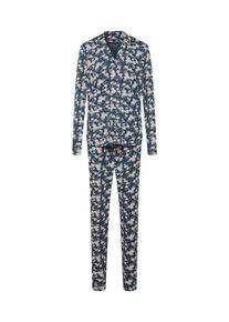 Schiesser, Damen Pyjama, Taubenblau / Altrosa