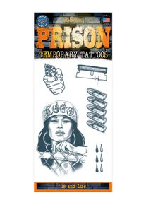 Set di tatuaggi adesivi di un prigioniero