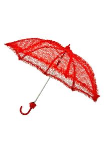 maskworld Sonnenschirm mit Spitze rot
