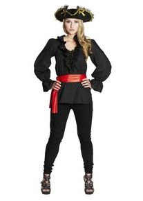 mottoland Camicetta pirata nera Kira per donna