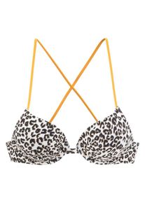 Buffalo Bikini-Top 'Kitty' Damen Gr&ouml;&szlig;e 70 braun / gelb / wei&szlig;