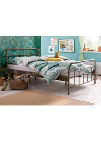 Metallbett , grau , Vipack , stahlgrau