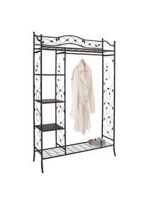 Home Affaire , Garderobenschrank , schwarz , schwarz pulverbeschichtet , Garderobe im romantischen Landhaus-Stil
