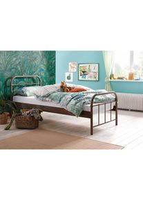 Metallbett , grau , Vipack , stahlgrau