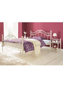Metallbett , beige , Home Affaire , cremeweiss