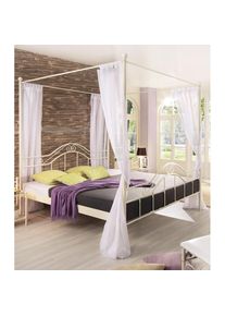 Metallbett , beige , Home Affaire , cremeweiss