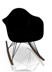 Vitra Eames Plastic Arm Rocking Chair RAR Schaukelstuhl Ahorn dunkel-Schwarz-Tiefschwarz