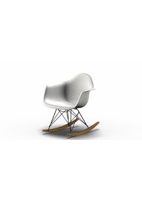 Eames Plastic Arm Rocking Chair RAR Schaukelstuhl Vitra Ahorn gelblich - Schwarz - Weiss