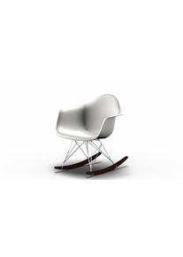Vitra Eames Plastic Arm Rocking Chair RAR Schaukelstuhl Ahorn dunkel-Chrom-Weiss