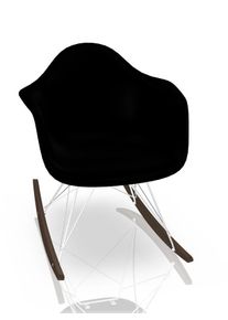 Vitra Eames Plastic Arm Rocking Chair RAR Schaukelstuhl Ahorn dunkel-Chrom-Tiefschwarz
