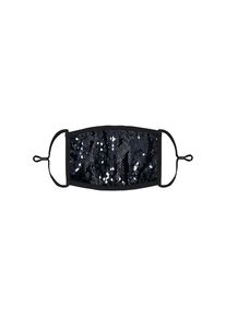 maskworld Schwarz-silber Wendepailletten Mund-Nasen-Maske