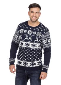 Pull renne bleu pour homme