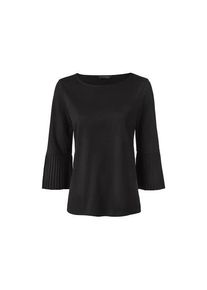 T-shirt demi-manches &agrave; plis appos&eacute;s, Noir, Taille: S 36/38, Tchibo