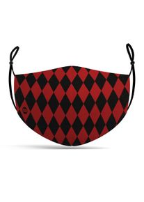 maskworld Stoffmaske Harlekin schwarz-rot