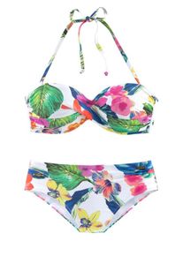 Lascana, Femmes Bikini, bleu / rose / blanc