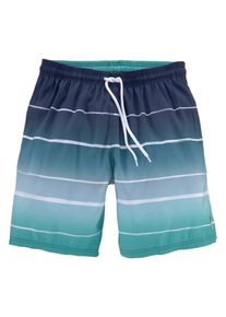 Bench, Hommes Boardshorts, bleu marine / turquoise / bleu-gris / blanc