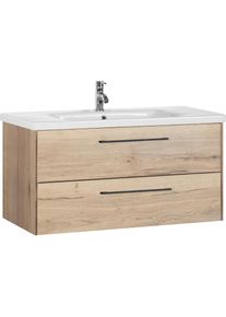 Waschtisch »3400«, Breite 100 cm , beige , Marlin , Eiche Struktur/Eiche Struktur