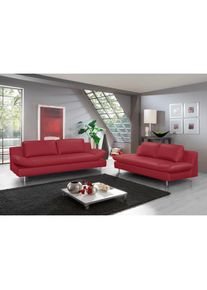 2-Sitzer »Redding«, In Naturleder , rot , Places of Style
