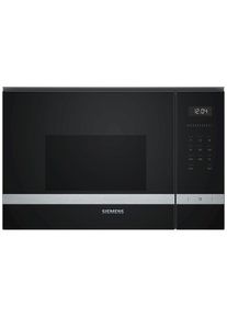 Siemens , Einbau-Mikrowelle »BF555LMS0 Schwarz Silberfarben«, 900 W , schwarz , Mikrowellengeräte