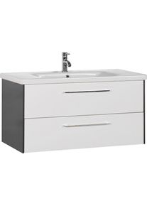 Waschtisch »3400«, Breite 100 cm , weiss , Marlin , anthrazit/weiss seidenglanz