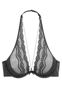 LASCANA Belle Affaire Neckholder-Bh, mit Abnehmbarer Strasskette, Sexy Dessous Schwarz, Größe 70