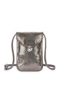 Lascana Umhängetasche, Minibag, Handytasche Zum Umhängen Im Coolen Metallic Look Vegan Braun, Größe B/H: 12 cm x 18,5 cm