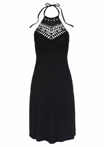 Lascana Neckholderkleid, mit Spitzeneinsatz Schwarz, Größe 36