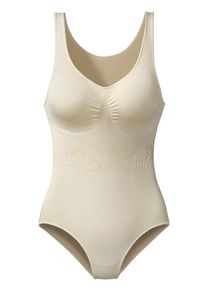 Lascana Shaping-Body, Seamless mit Zart Eingestrickter Blumenranke, Basic Dessous Beige, Größe M (40/42)