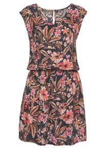 Lascana Sommerkleid, Aus Gewebter Viskose mit Blumenprint Orange, Gr&ouml;&szlig;e 38