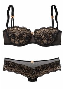 s.Oliver Set: Schalen-Bh, Set, 2 Tlg., mit Panty, Sexy Dessous Schwarz, Größe 70 (32/34)
