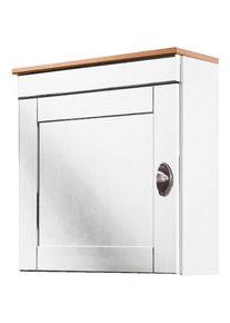 Hängeschrank »Oslo«, 50 cm breit, aus massiver Kiefer, 1 Tür, Metallgriff, Landhaus-Optik , gelb , Home Affaire , fsc , cremefarben/honigfarben