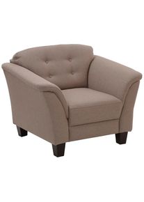 Sessel »Lillesand«, mit Federkern, Knopfheftung im Rücken, Füsse Buche , beige , Home Affaire , dunkelbeige