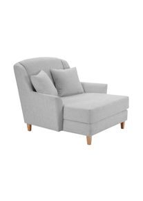 XXL-Sessel »Julia«, Struktur, mit naturfarbenen Holzfüssen , silberfarben , Max Winzer®