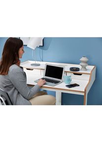 Müllermöbel Sekretär »PLANE«, praktisch für kleine Räume , weiss , Müller SMALL LIVING , made_in_germany , weiss mit Birkenkante