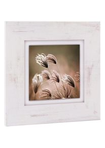 Holzbild »Gräser mit Blüten«, 40/40 cm , beige , Home Affaire , weiss cremefarben