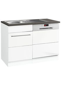 HELD MÖBEL Spülenschrank »Trient«, 110 cm breit, inkl. Tür/Socke für Einbaugeschirrspüler , weiss , HELD MÖBEL , made_in_germany , weiss Hochglanz