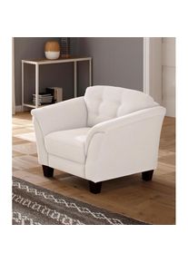 Sessel »Lillesand«, mit Federkern, Knopfheftung im Rücken, Füsse Buche , beige , Home Affaire , linen