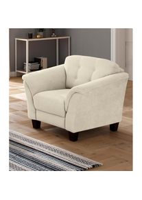 Sessel »Lillesand«, mit Federkern, Knopfheftung im Rücken, Füsse Buche , beige , Home Affaire , creme