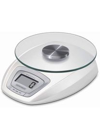 K&uuml;chenwaage, (2 tlg.), mit LED Anzeige, Wiegeteller abnehmbar , weiss , Leifheit